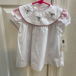 Baby Blessings Clothing Christmas Holly dress never been worn